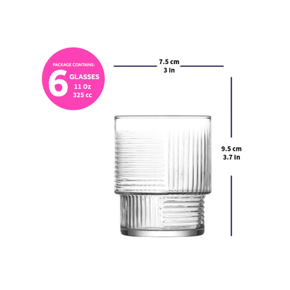 LAV Helen 6 Pack Stackable Cocktail Glasses