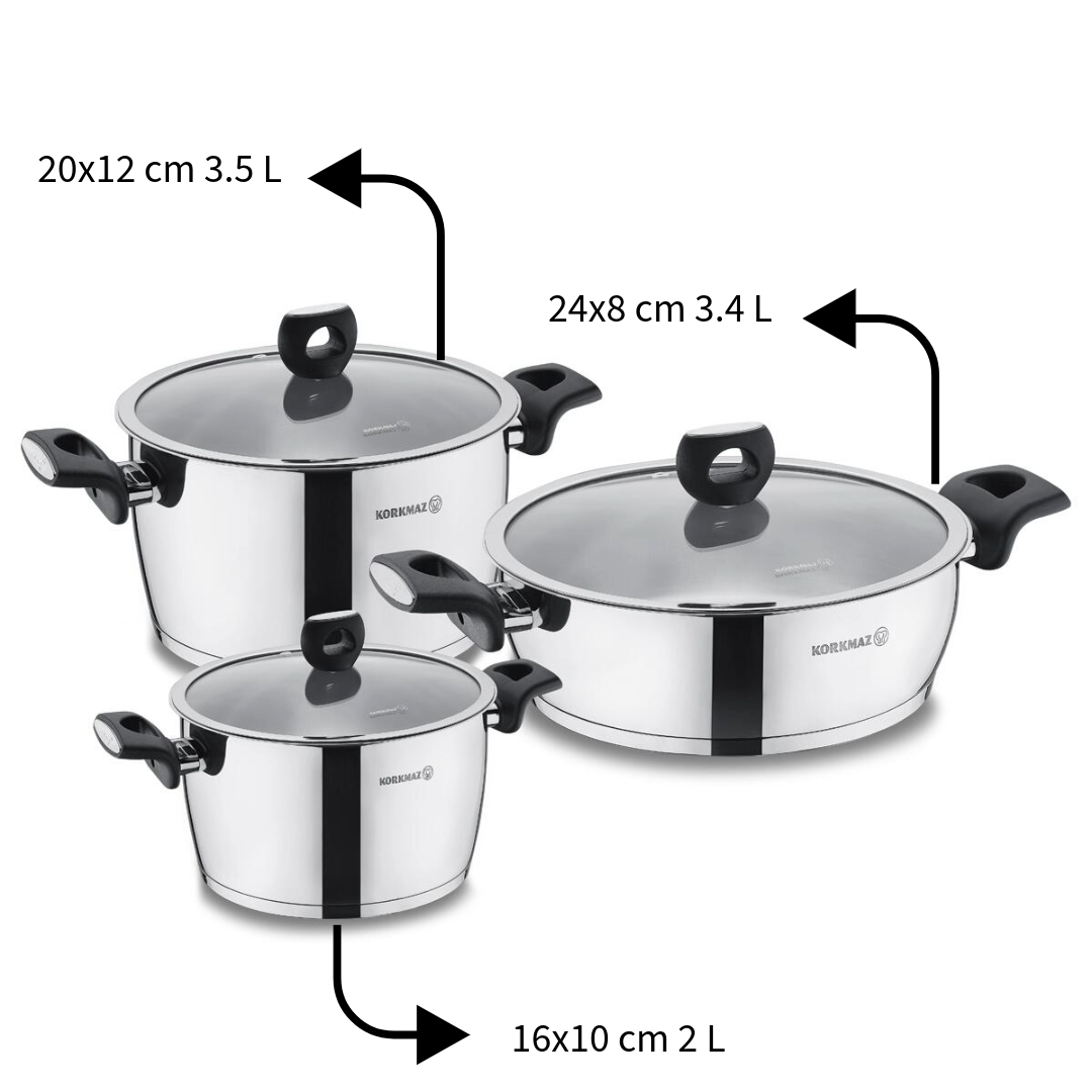 Korkmaz Nora Jr. 6-Piece Cookware Set