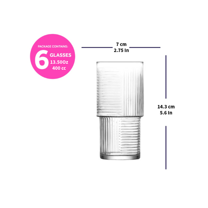 LAV Helen 6 Pack Stackable Cocktail Glasses