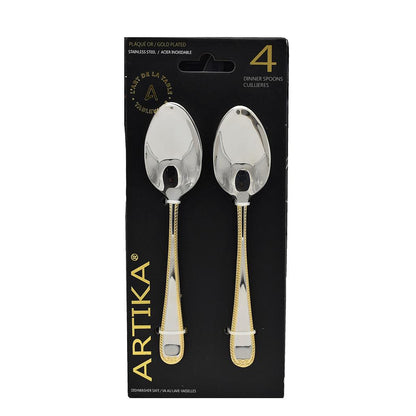 Artika 4-Pieces Dinner Spoon/Gold