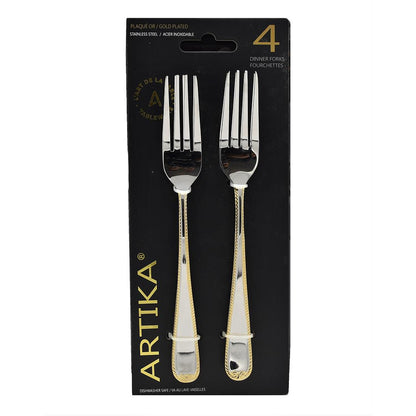 Artika 4-Pieces Dinner Fork/Gold