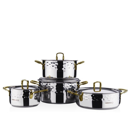 Korkmaz Erna 8 pcs Cookware Set Gold