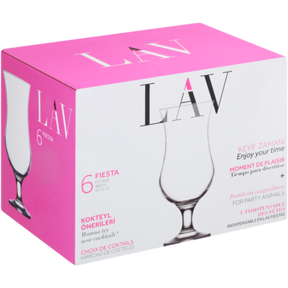 LAV Fiesta 6-Piece Cocktail Glasses, 15.5 oz