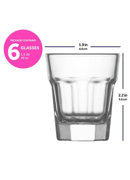 LAV Aras 6-Piece Shot Glasses, 1.5 oz