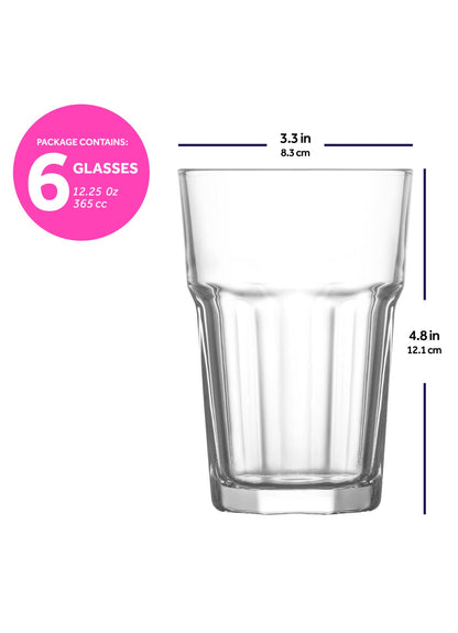 LAV Aras 6-Piece Drinking Glasses Set, 12.25 oz