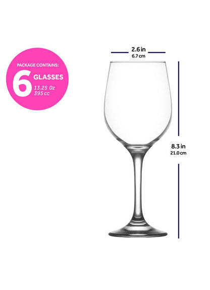 LAV Fame Ensemble de verres à vin 6 pièces, 13,25 oz