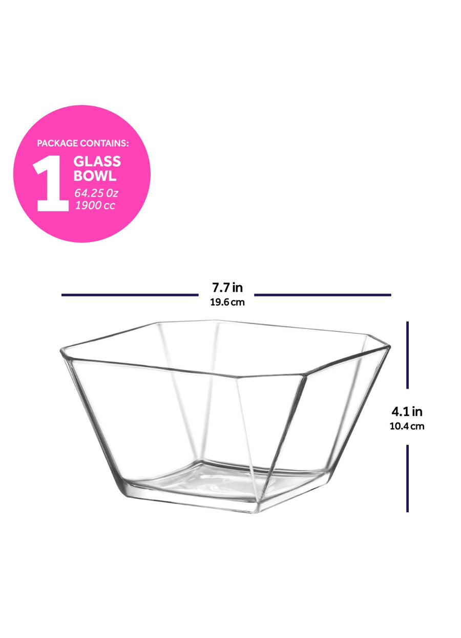 LAV Karen Glass Salad & Popcorn Bowl, 64 oz