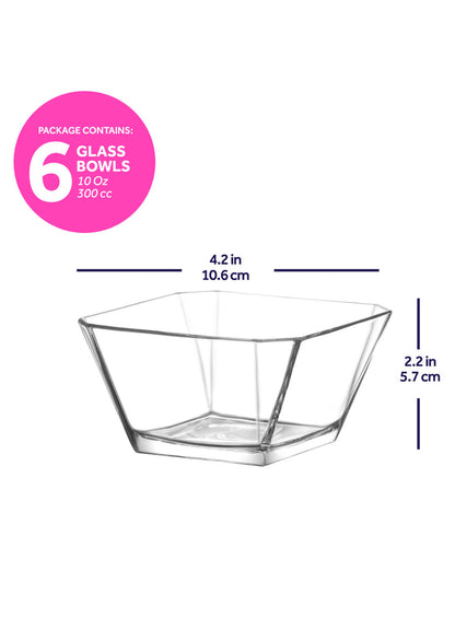 LAV Karen 6-Piece Glass Serving Bowls Set, 10 oz