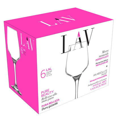 LAV Lal 6-Piece Wine Glasses Set, 11.25 oz