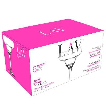 LAV Misket 6-Piece Margarita Cocktail Glasses, 10.25 oz