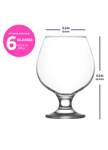 LAV Misket Lot de 6 verres à cognac et à brandy, 13,25 oz