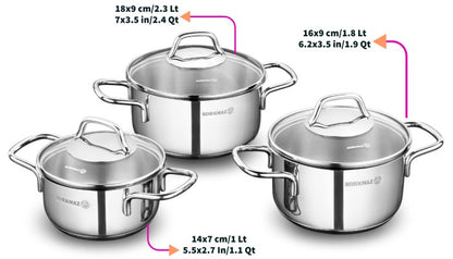 Korkmaz Perla Jr. 6-Piece Cookware Set