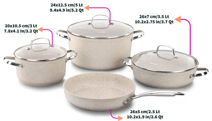 Korkmaz Granita 7-Piece Cookware Set