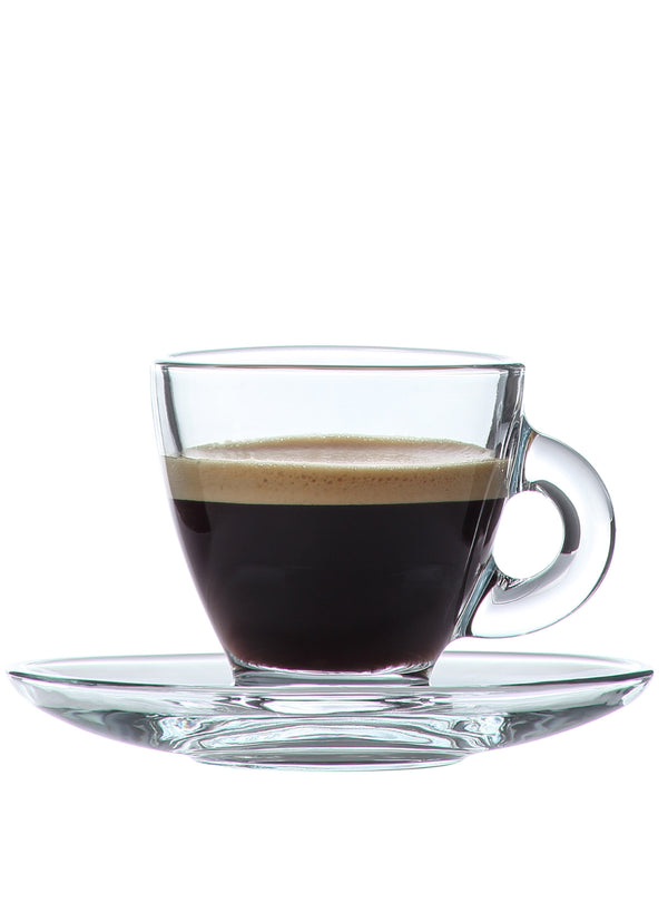 LAV Roma 12-Piece Espresso Glasses with Saucers, 3 oz