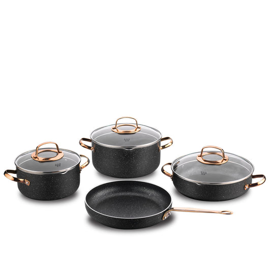 Korkmaz Galaksi 7 Piece Rosa Gold Cookware Set